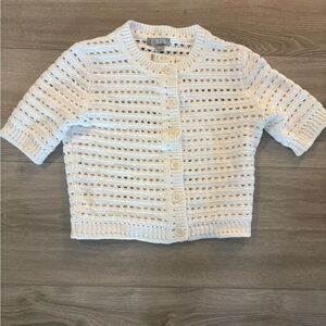 J.Crew Short-sleeve pointelle cardigan